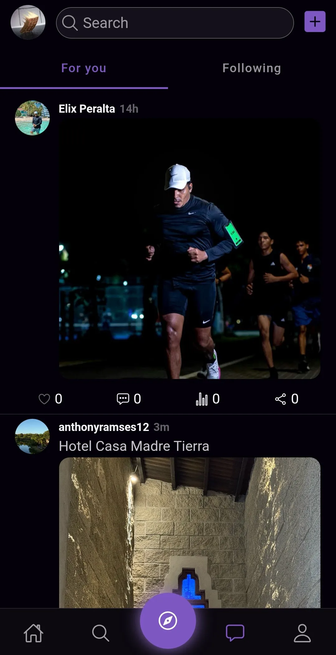 Feed social de Ubbi con publicaciones de viajeros y fotos de destinos